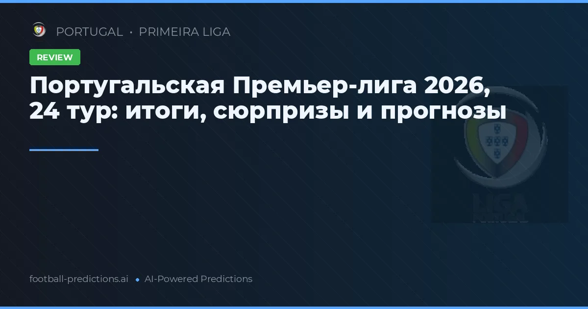 Португальская Премьер-лига 2026, 24 тур: итоги, сюрпризы и прогнозы