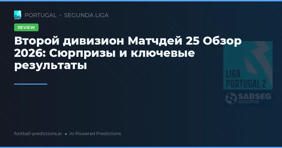 Второй дивизион Матчдей 25 Обзор 2026: Сюрпризы и ключевые результаты