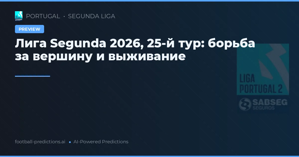 Лига Segunda 2026, 25-й тур: борьба за вершину и выживание