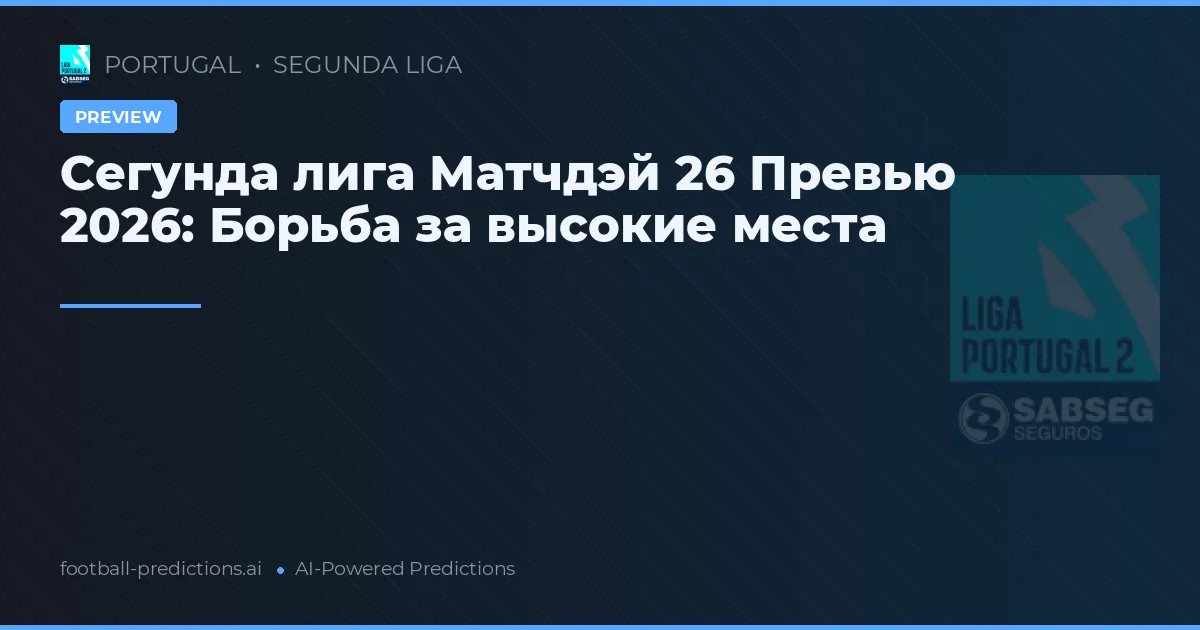 Сегунда лига Матчдэй 26 Превью 2026: Борьба за высокие места