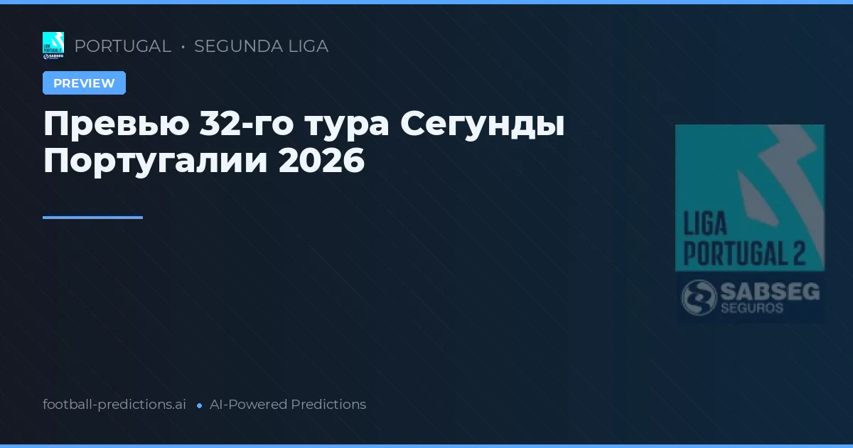 Превью 32-го тура Сегунды Португалии 2026