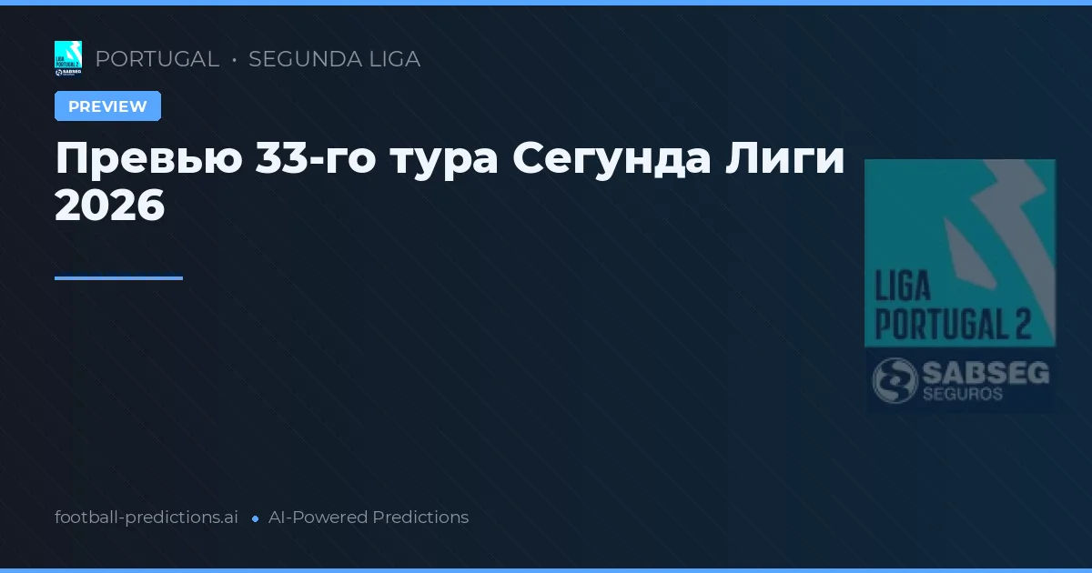 Превью 33-го тура Сегунда Лиги 2026