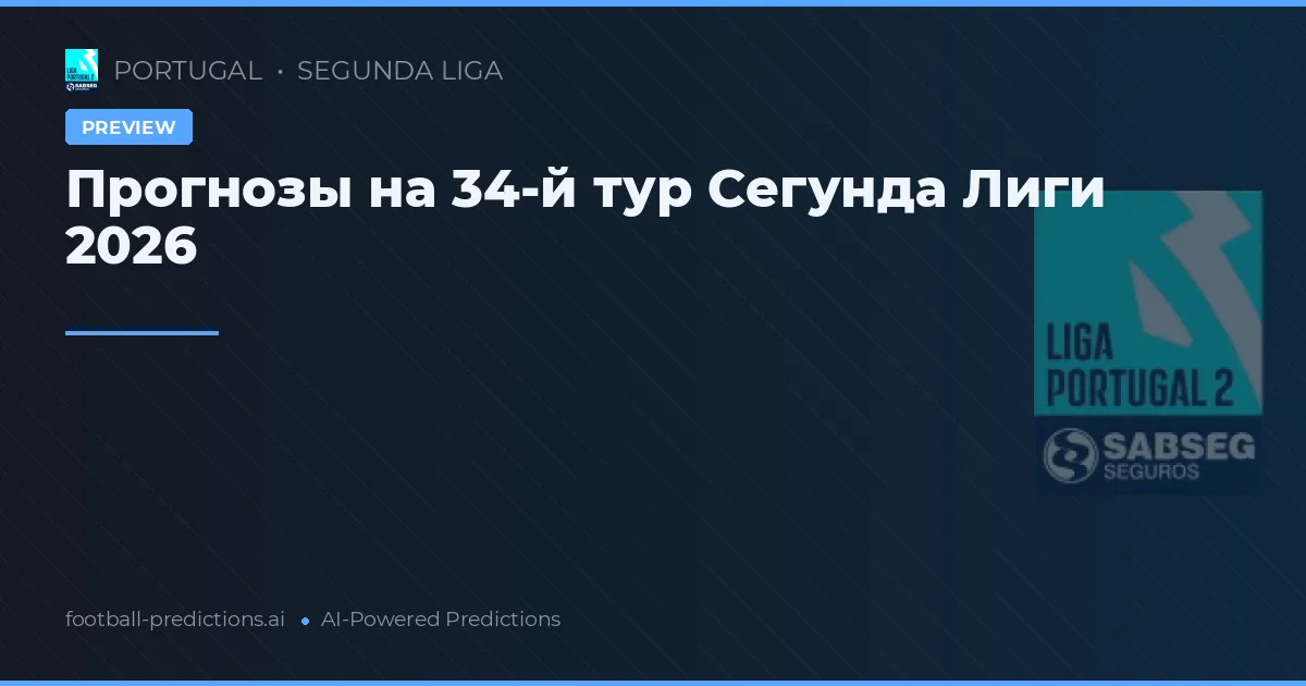 Прогнозы на 34-й тур Сегунда Лиги 2026