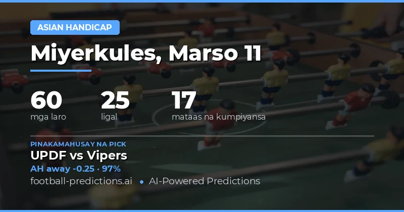 Prediksyon sa Asian Handicap 11 Marso 2026: Mga Panalong Linya