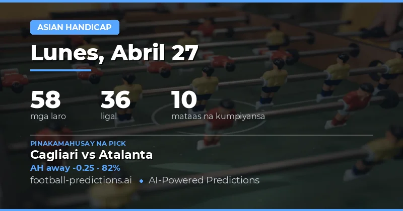 Mga Pinakamainam na Asian Handicap Tips para sa 27 Abril 2026