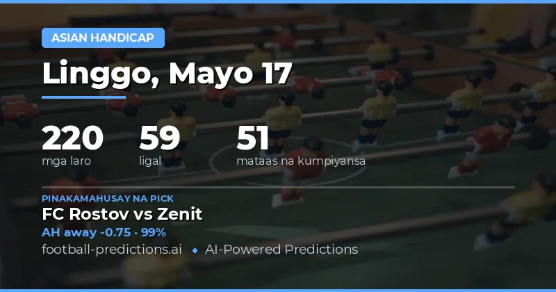 Mga Pinakamainam na Asian Handicap Tips para sa 17 Mayo 2026