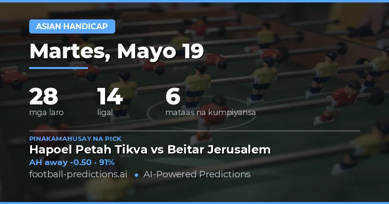 Mga Pinakamainam na Asian Handicap Picks para sa 19 Mayo 2026