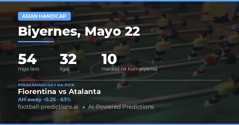 Mga Pinakamainam na Asian Handicap Picks para sa 22 Mayo 2026