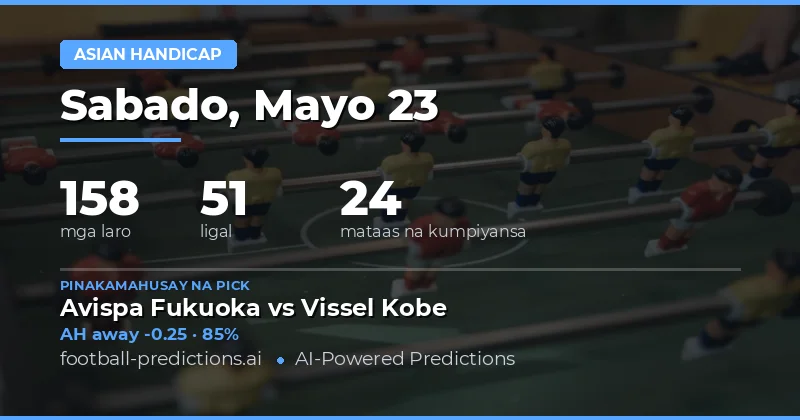 Mga Pinakabagong Asian Handicap Predictions para sa 23 Mayo 2026