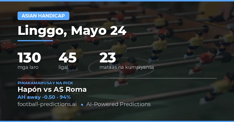 Mga Pinakamainam na Asian Handicap Picks para sa 24 Mayo 2026
