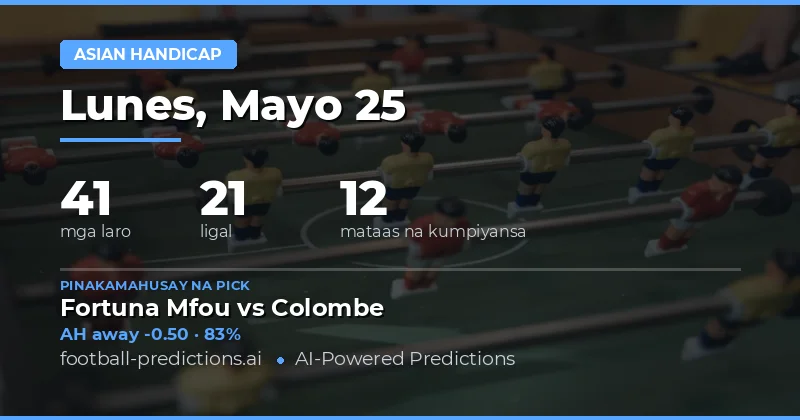 Mga Pinakamainam na Asian Handicap Predictions para sa 25 Mayo 2026