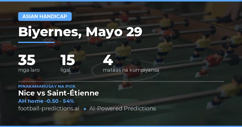 Mga Tala at Pagsusuri sa Asian Handicap para sa 29 May 2026