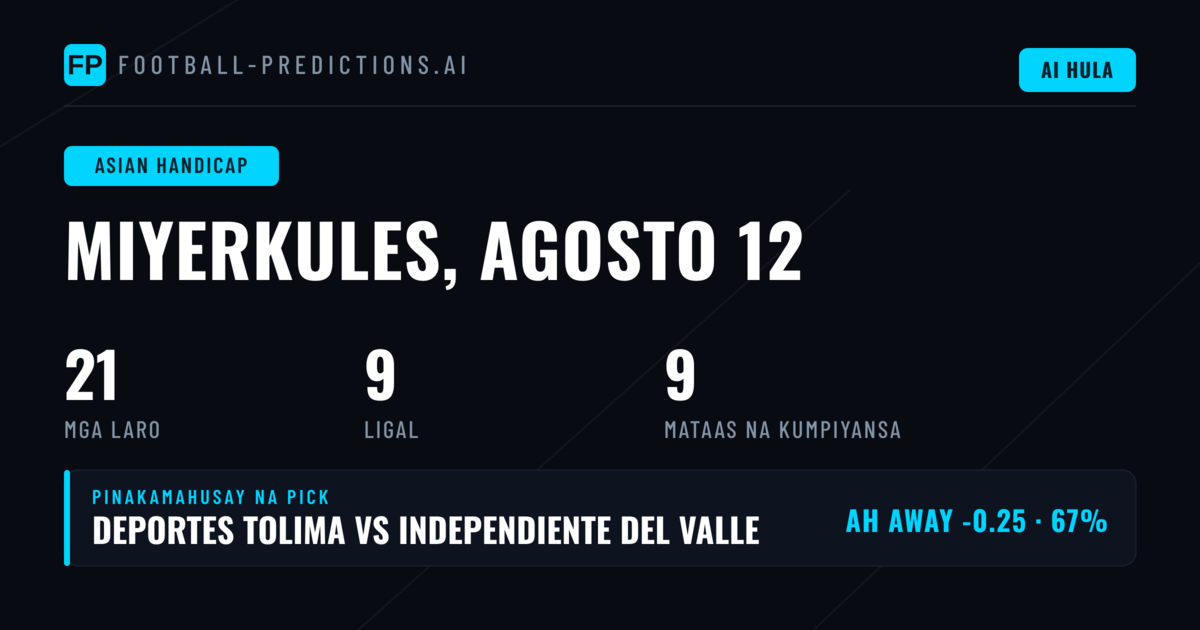 Nangungunang AH Picks para sa 12 Ago 2026