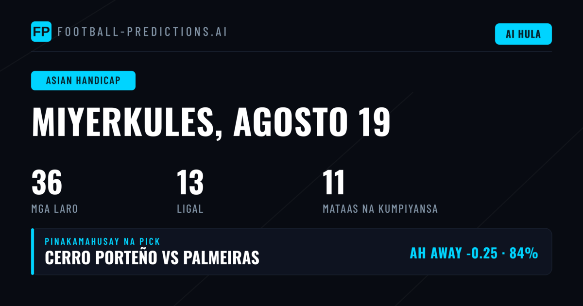 Top AH Picks para sa 19 Aug 2026