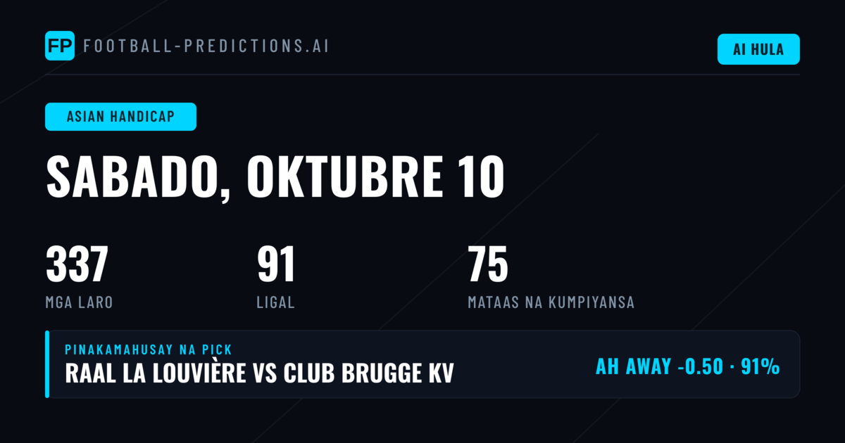 Top AH Picks para sa 10 Oktubre 2026