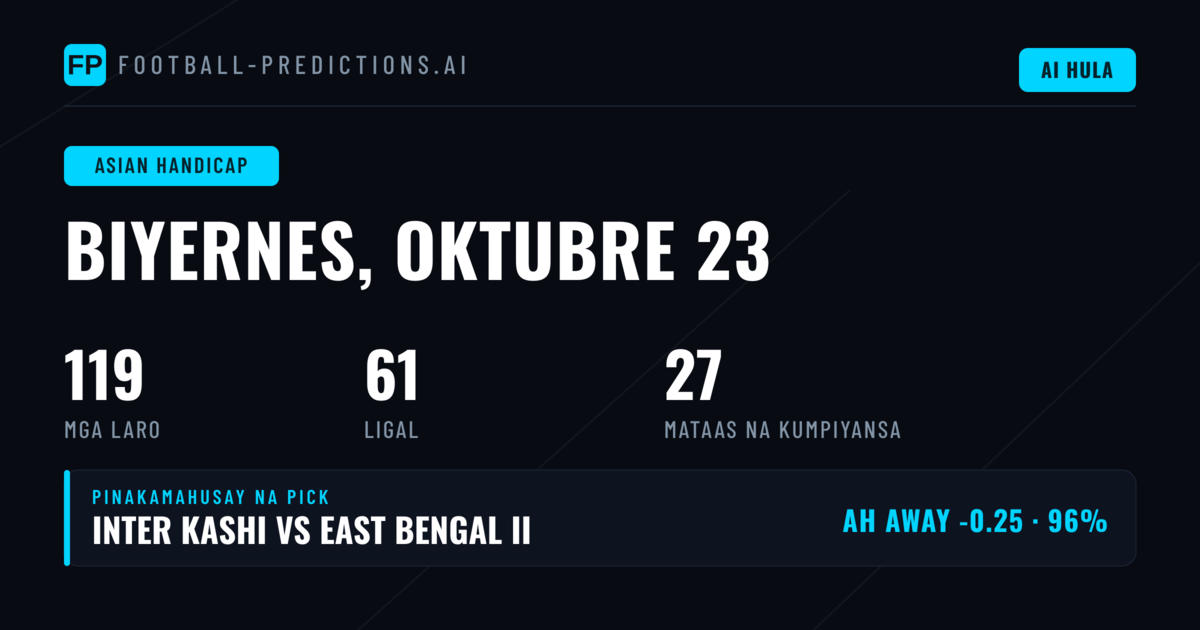 Nangungunang Pipiliin sa AH para sa 23 Oktubre 2026