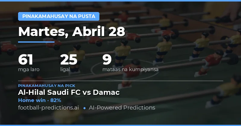 Mga Pinakamahusay na Value Bets para sa 28 Abril 2026