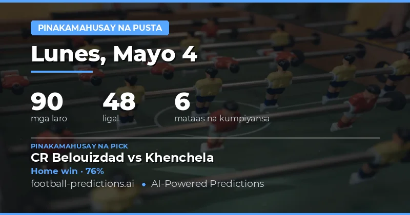 Mga Pinakamahusay na Value Bets para sa 4 May 2026