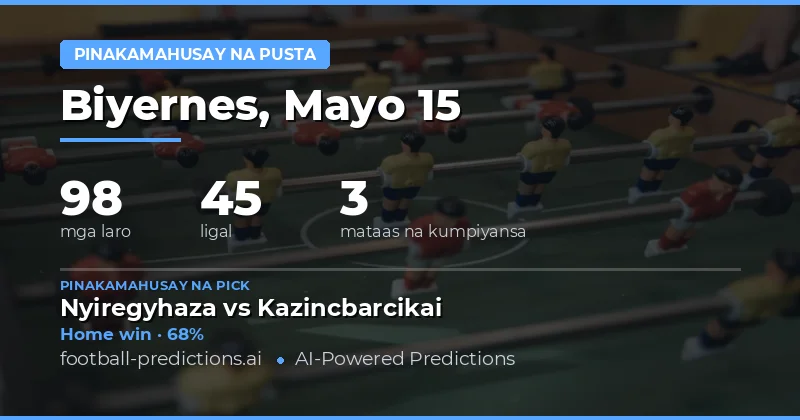 Mga Pinakamahusay na Pagtaya para sa 15 Mayo 2026