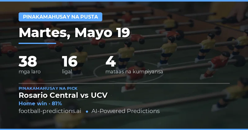 Mga Pinakamahusay na Best Value Bets para sa 19 Mayo 2026