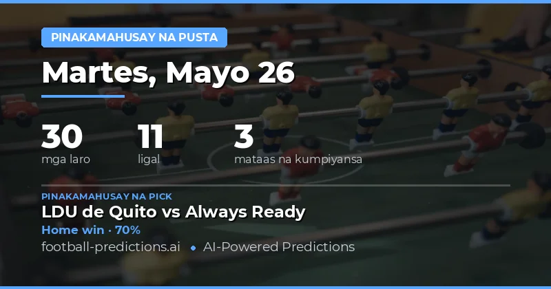 Mga Pinakamahusay na Best Value Bets para sa 26 May 2026