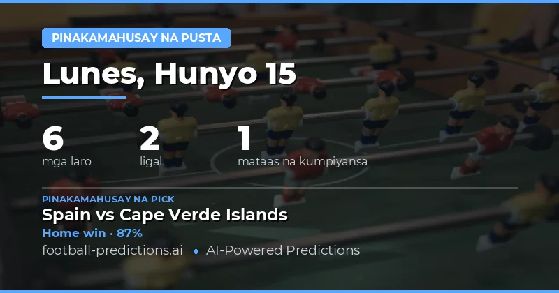 Pinakamahusay na Value Bets Picks para sa 15 Hunyo 2026