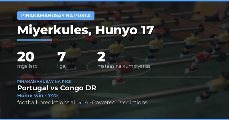 Pinakamahusay na O/U 2.5 Value Bets Picks para sa 17 Hunyo 2026