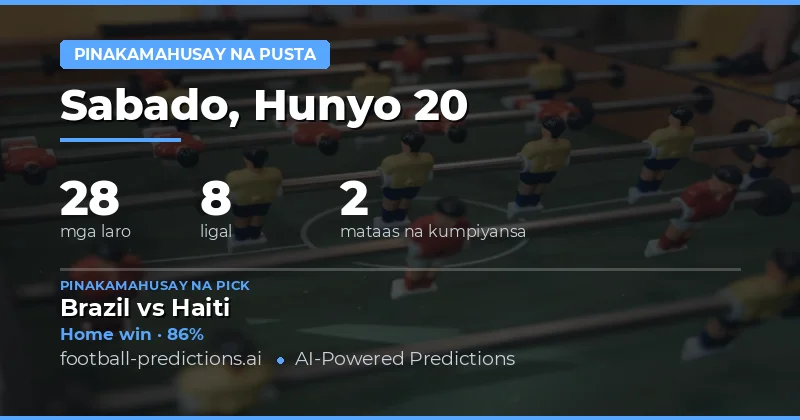 Pinakamahusay na Value Bet Picks (20 Hun 2026)