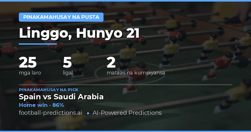 Nangungunang Value Bets Picks (21 Hun 2026)