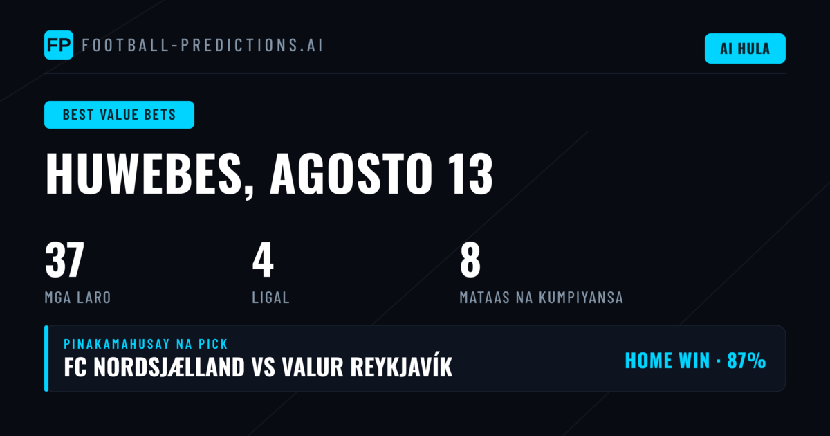 Nangungunang Value Picks para sa 13 Ago 2026