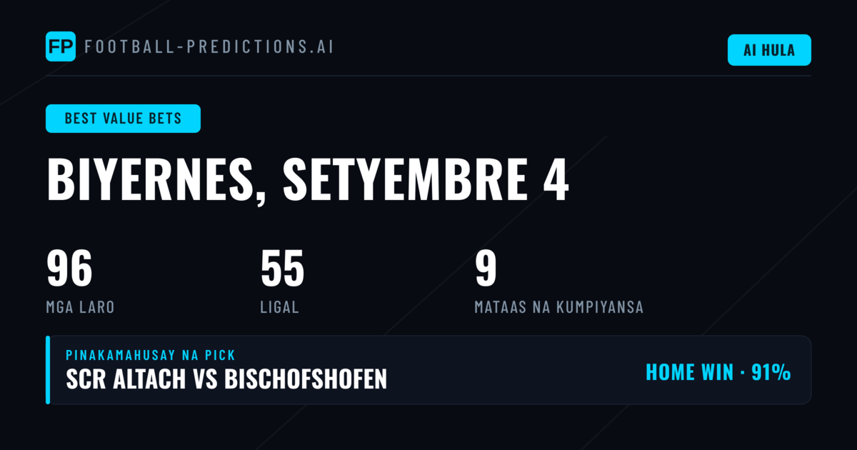 Pinakamahusay na Picks para sa Value Bets ngayong Araw