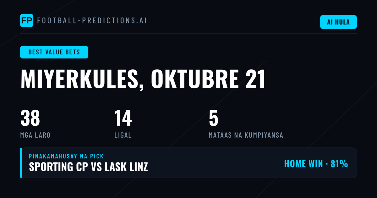 Top Best Value Bets Picks para sa 21 Oct 2026