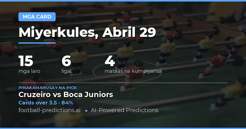 Pangunahing Gabay sa Yellow Cards Betting para sa 29 Abril 2026