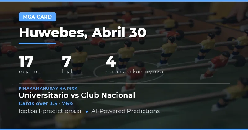 Panimula sa Pagbabawal ng Dilaw na Kard para sa 30 Abril 2026