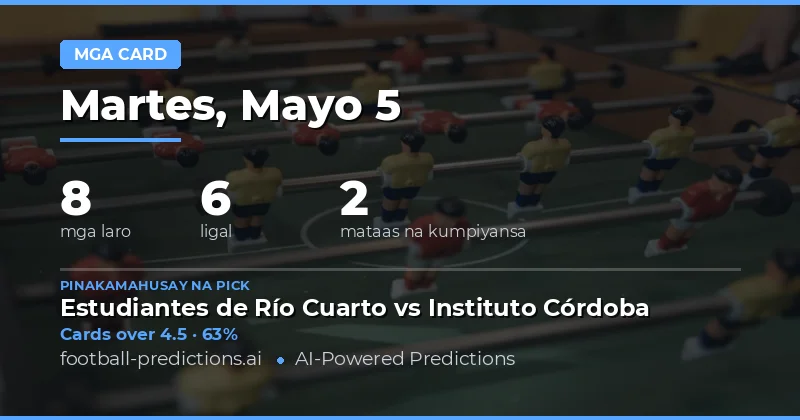 Panimula sa Mga Prediksyon ng Dilaw na Kard para sa 5 Mayo 2026