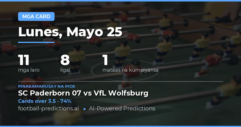 Mga Tip sa Yellow Cards Para sa 25 Mayo 2026