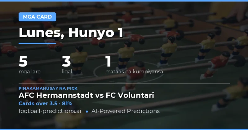 Panimula: Yellow Cards Market sa 1 Hunyo 2026