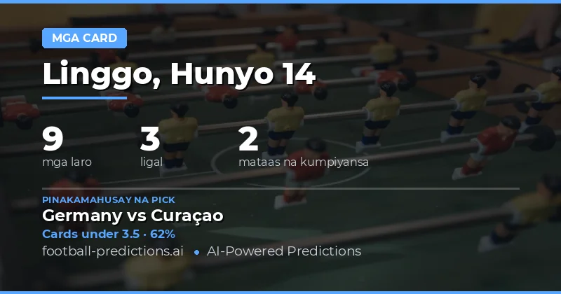 Pinakamahusay
Panimula sa O/U Yellow Cards Betting