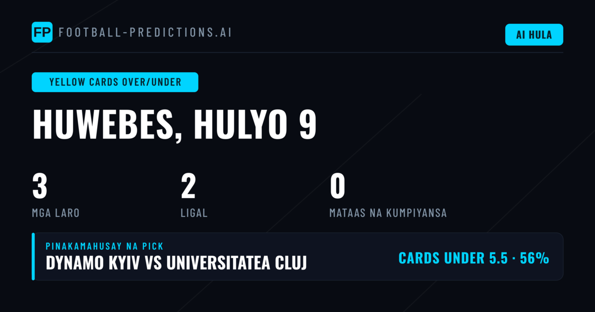 Panimula sa Yellow Cards O/U Analysis