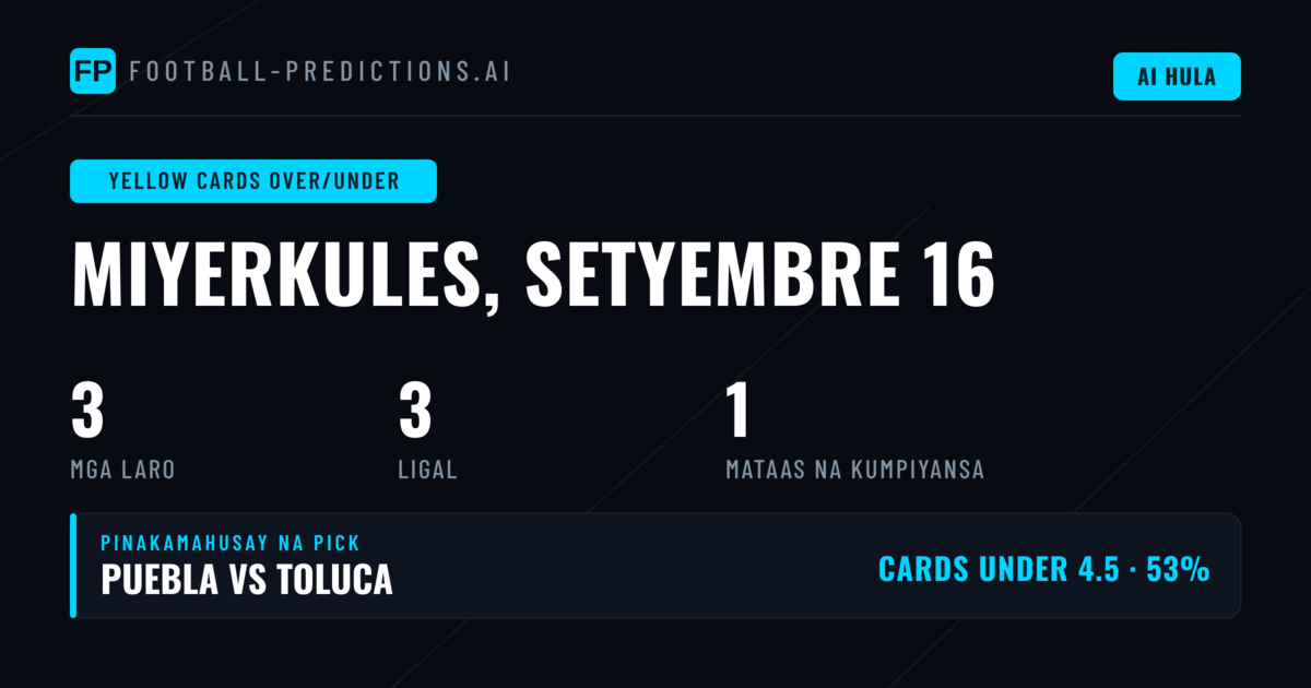 Top O/U Cards Picks para sa 16 Sep 2026