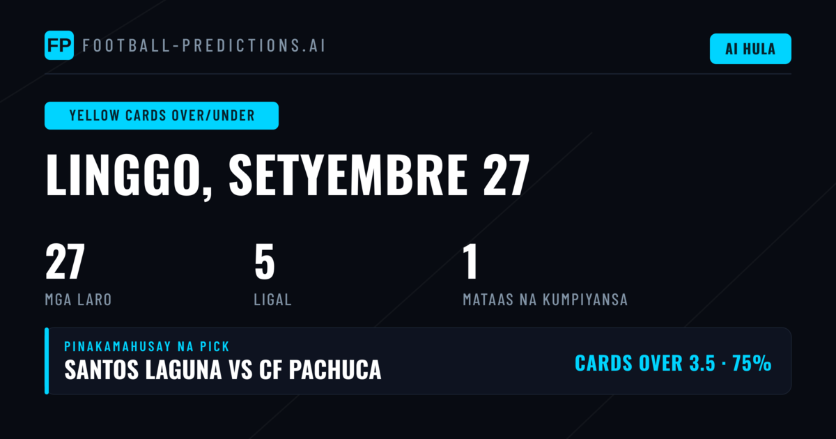 Nangungunang Yellow Cards O/U Picks