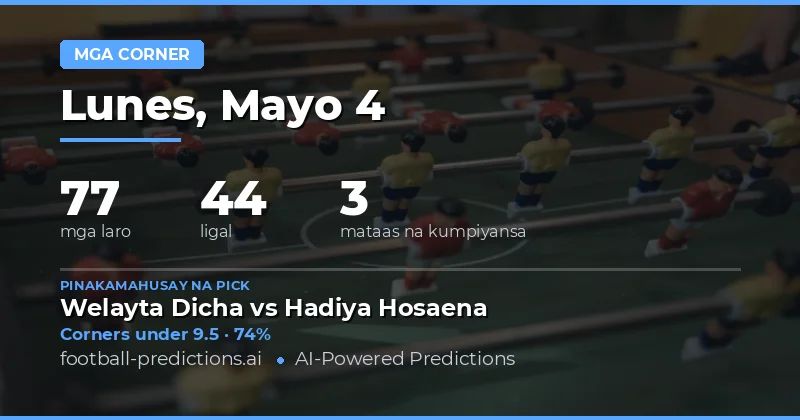 Panimula sa Corners Over/Under Predictions para sa 4 Mayo 2026