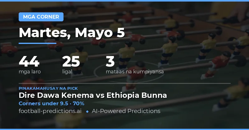 Mga Detalyadong Pagsusuri sa Corners Betting Para sa 5 Mayo 2026