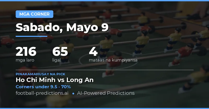 Pangunahing Gabay sa Corners Betting para sa 9 Mayo 2026