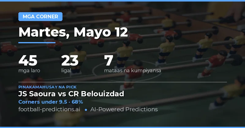 Panimula sa Aking Corners Prediction para sa 12 Mayo 2026