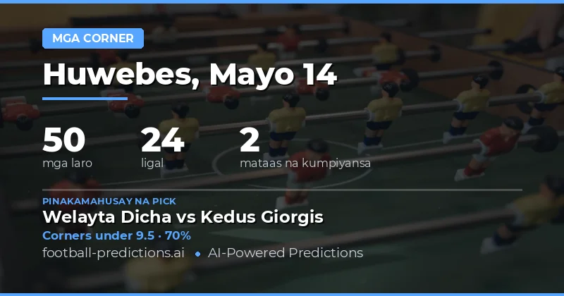 Mga Pinakamainam na Corners Predictions para sa 14 May 2026