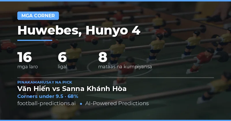 Panimula: Mga Corner Prediction para sa 4 Hunyo 2026