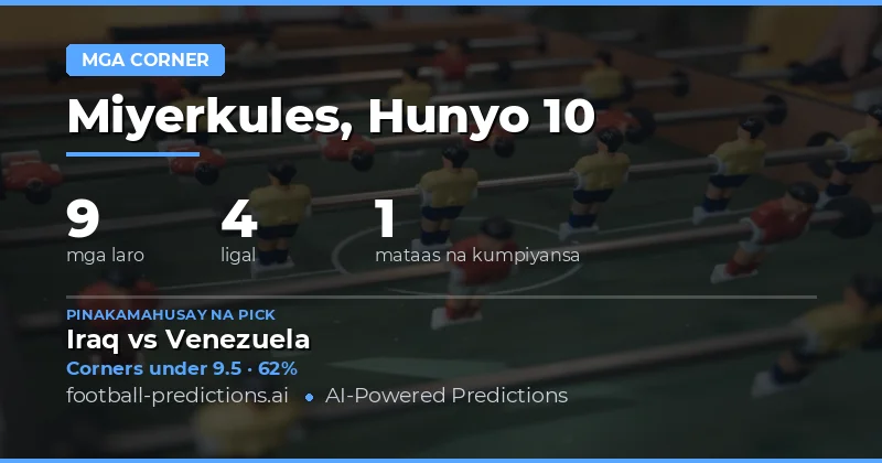 Pinakamahusay na Corners O/U Picks para sa 10 Hun 2026