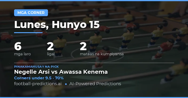Pinakamahusay na O/U Corner Picks (15 Hunyo 2026)