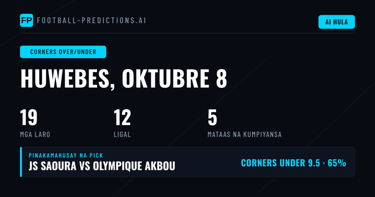 Pinakamahusay na O/U Picks para sa 8 Okt 2026